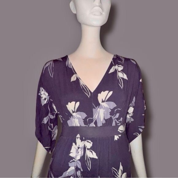 Isabel Maternity by Ingrid & Isabel Dress Maternity Indigo Blue Floral Maxi - XS - Picture 10 of 16